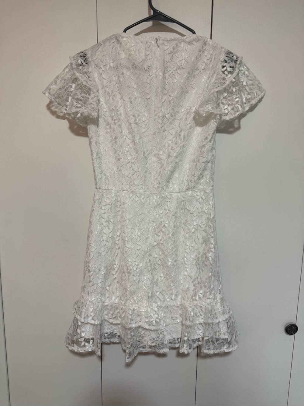 Selfie Leslie Lark Crew Neck Ruffle Sleeve
Dress Lace Overlay White size medium - Picture 3 of 6